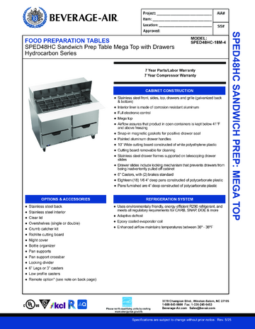 Spec Sheet