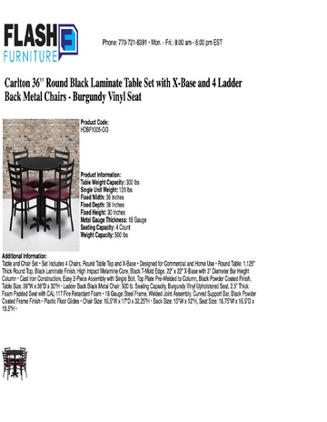 Spec Sheet