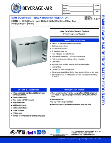 Spec Sheet