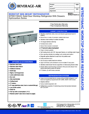 Spec Sheet