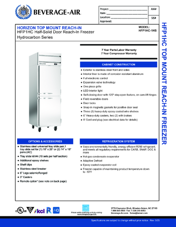 Spec Sheet