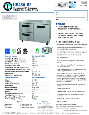 Spec Sheet
