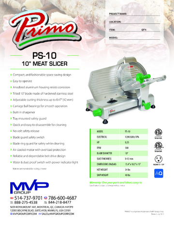 Spec Sheet