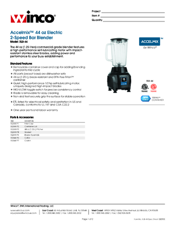 Spec Sheet