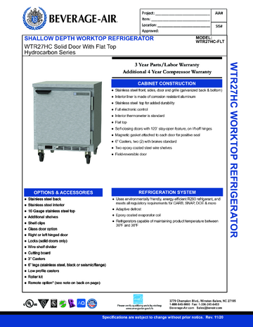 Spec Sheet