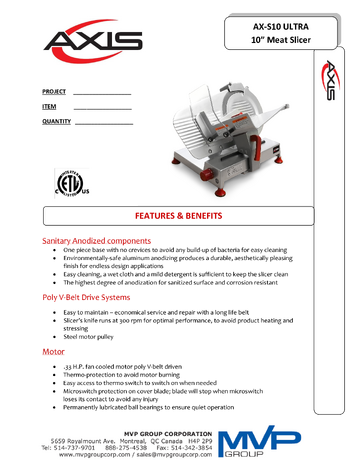 Spec Sheet
