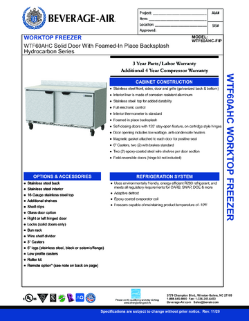 Spec Sheet