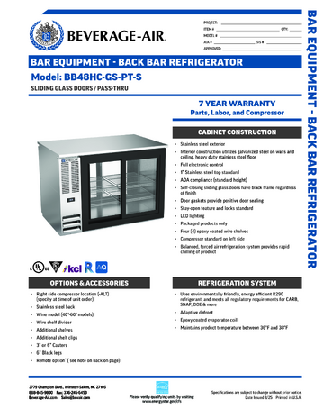 Spec Sheet