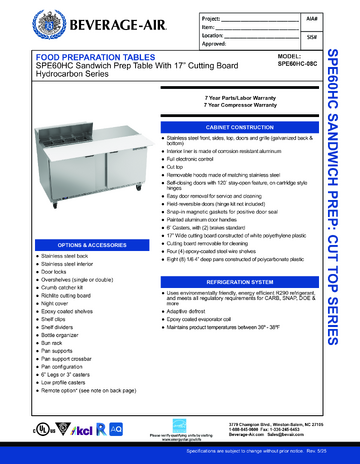Spec Sheet