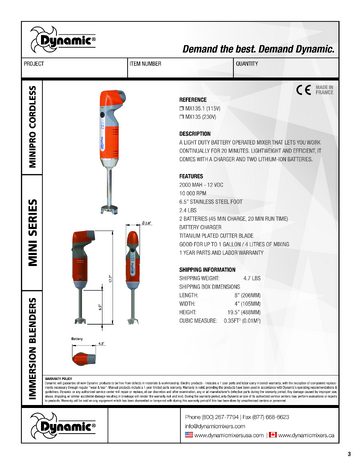 Spec Sheet