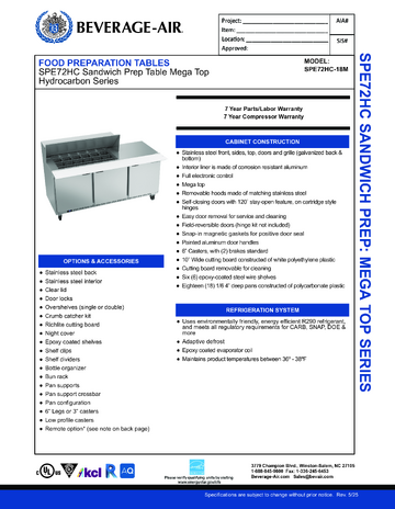 Spec Sheet