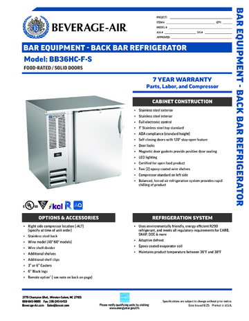 Spec Sheet