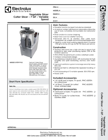 Spec Sheet