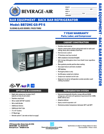 Spec Sheet
