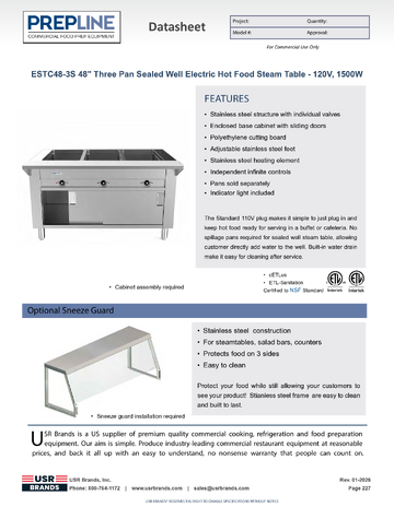 Spec Sheet