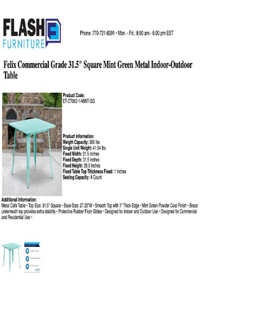 Spec Sheet