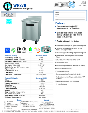 Spec Sheet