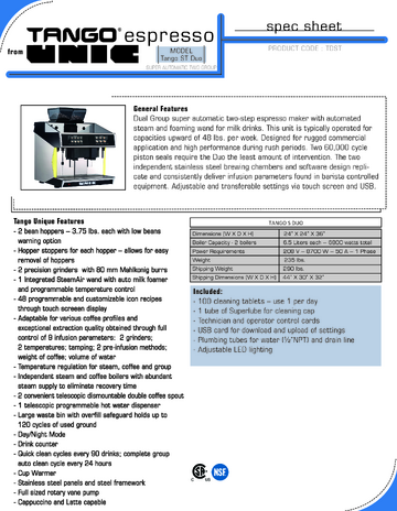 Spec Sheet