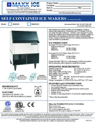 Spec Sheet