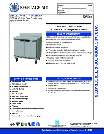Spec Sheet