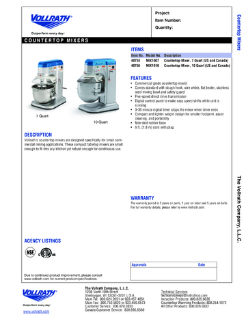 Spec Sheet