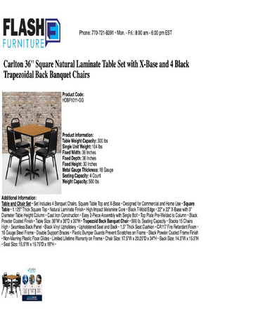 Spec Sheet