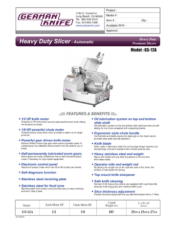 Spec Sheet