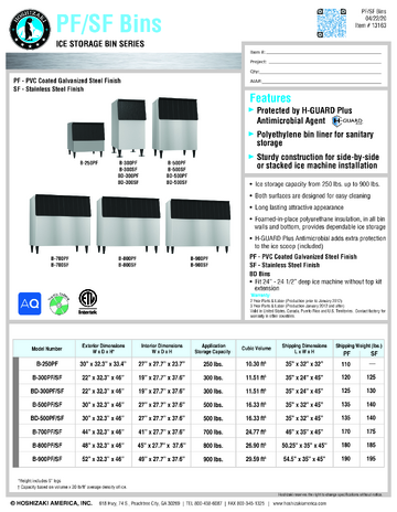 Spec Sheet