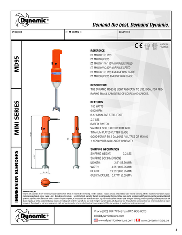 Spec Sheet
