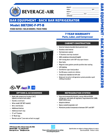 Spec Sheet