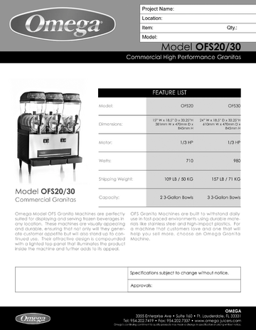 Spec Sheet