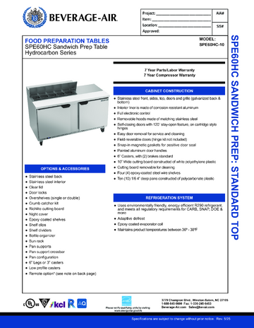 Spec Sheet