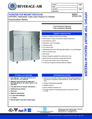Spec Sheet