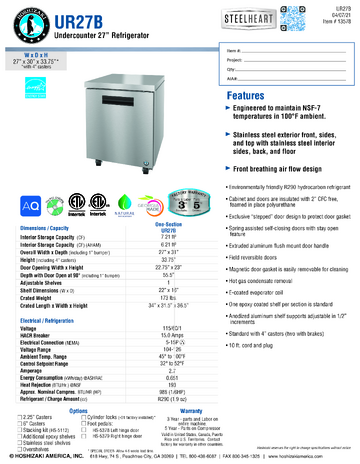 Spec Sheet