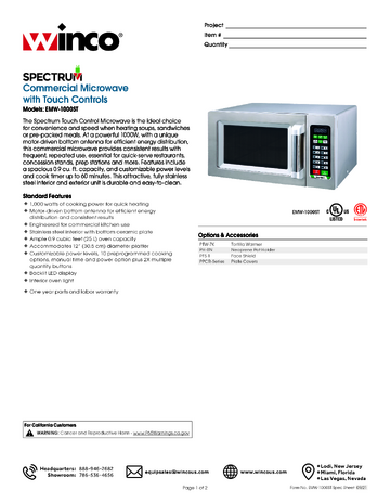 Spec Sheet