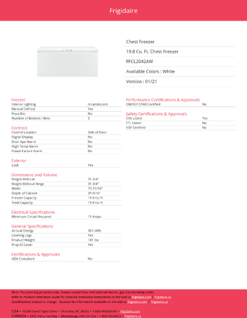Spec Sheet