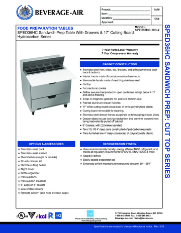 Spec Sheet