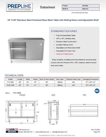 Spec Sheet