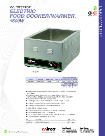Spec Sheet