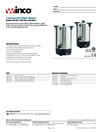 Spec Sheet