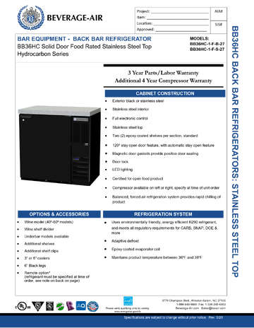 Spec Sheet