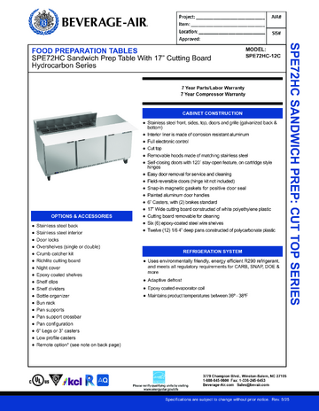 Spec Sheet