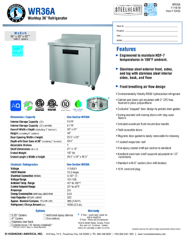 Spec Sheet