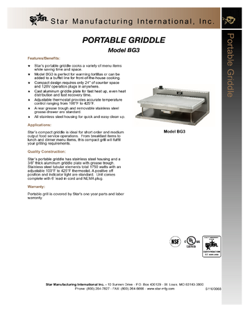 Spec Sheet