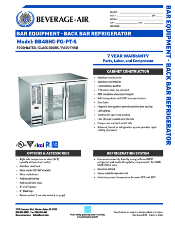 Spec Sheet
