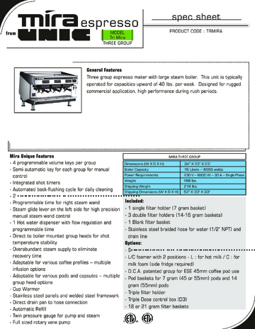 Spec Sheet