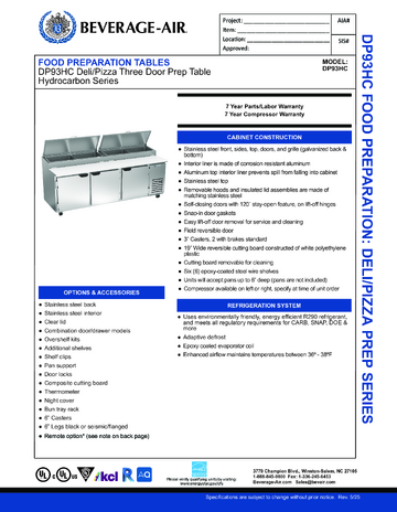 Spec Sheet