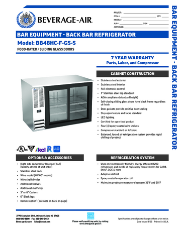 Spec Sheet