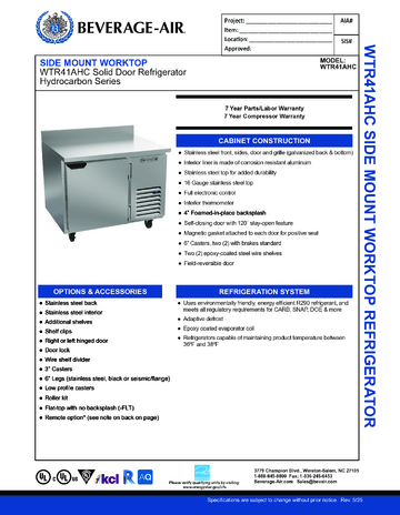Spec Sheet