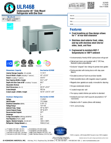 Spec Sheet